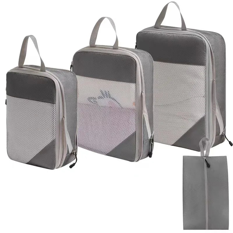 Packing Cubes for Suitcases (Grey - 4 pcs)
