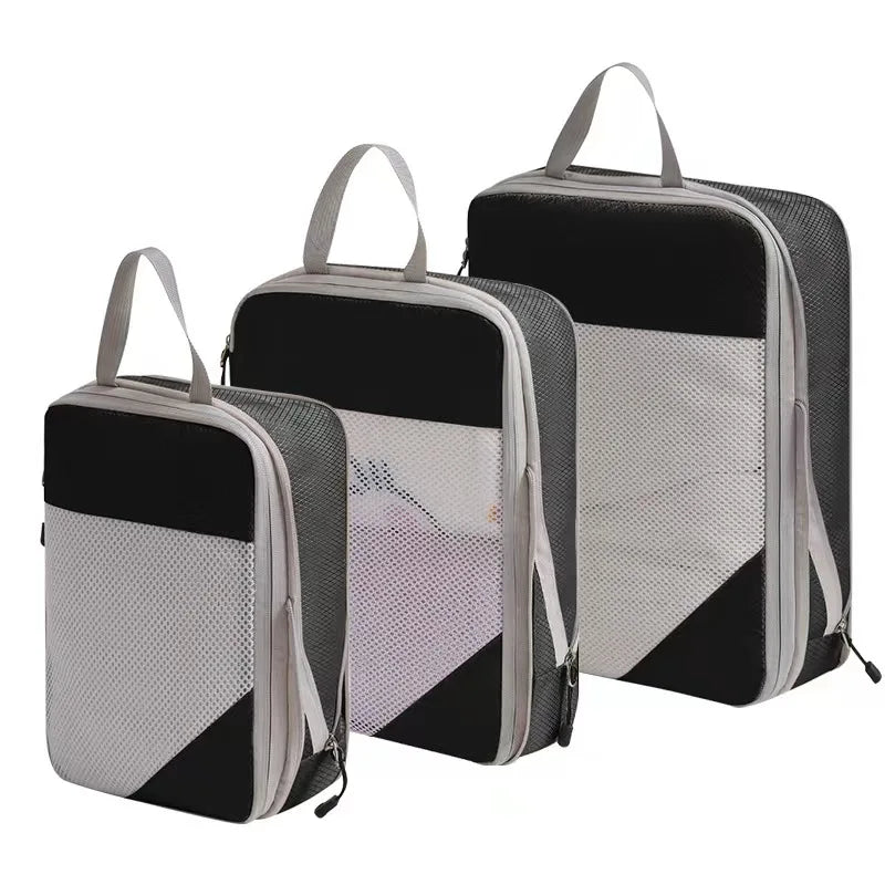 Packing Cubes for Suitcases (Black - 3 pcs)