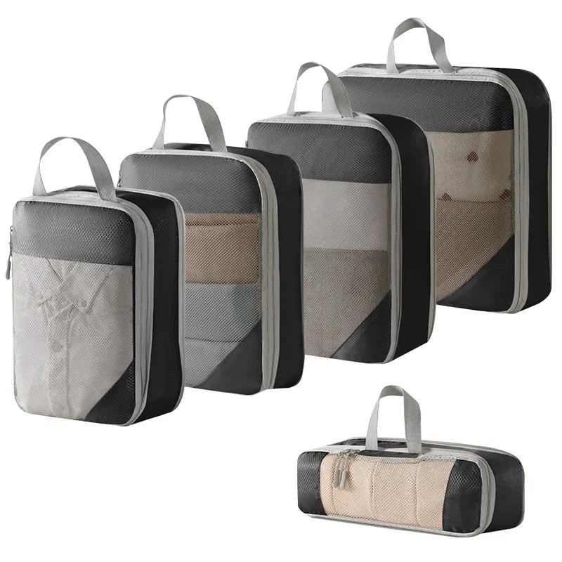 Packing Cubes for Suitcases (Black-No Cover)