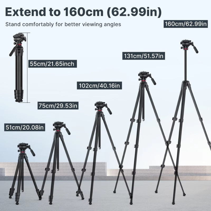 Video Travel Tripod with Fluid Pan