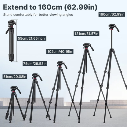 Video Travel Tripod with Fluid Pan