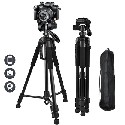 Camera Tripod with Aluminum Pan Head