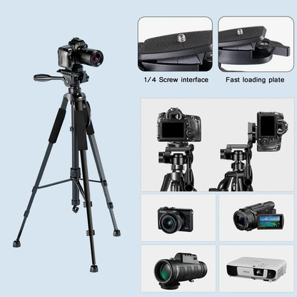 Camera Tripod with Aluminum Pan Head