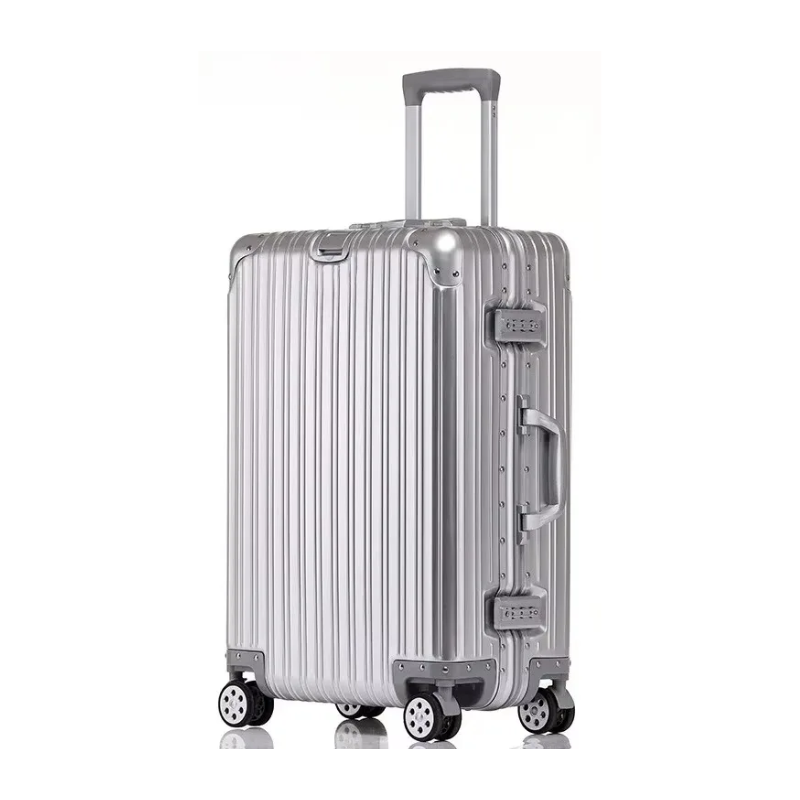 Travel Suitcase Rolling Luggage (Silver)
