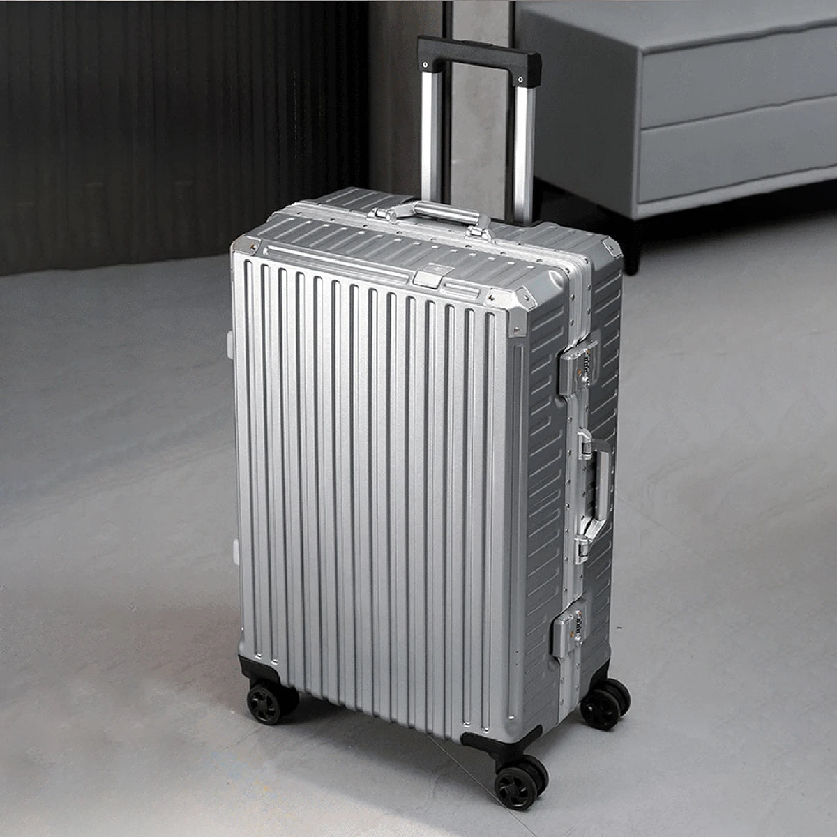 Travel Trolley Luggage (Silver)