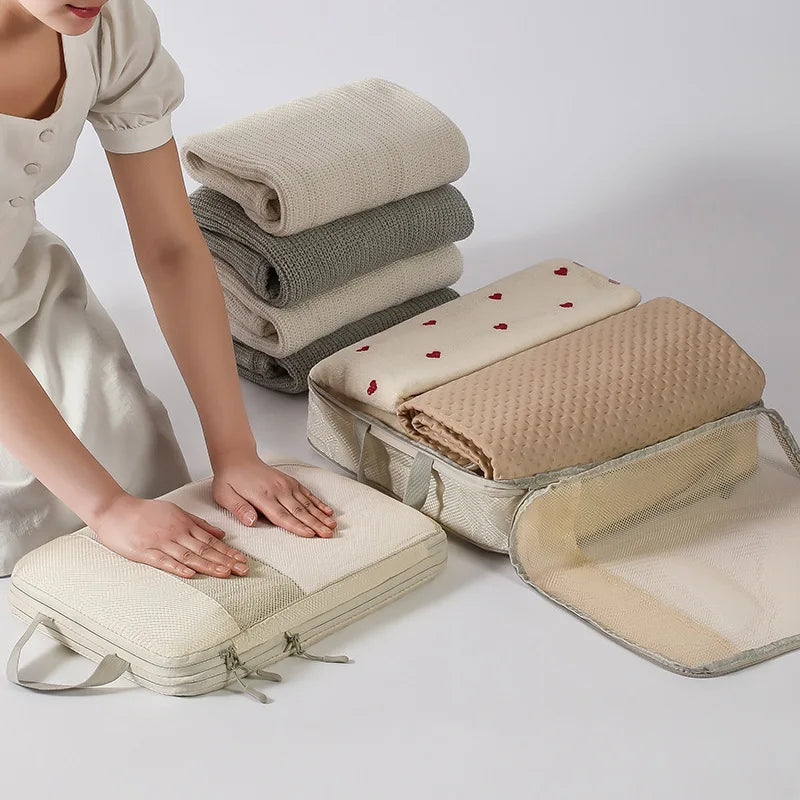 Packing Cubes for Suitcases (Beige- 4 pcs)