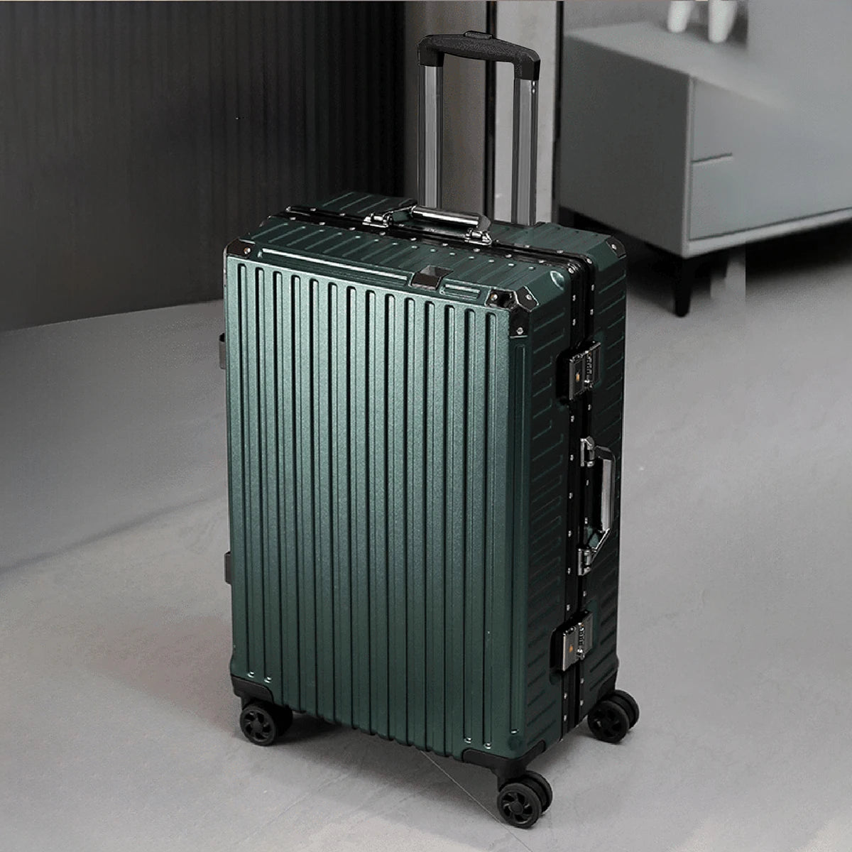 Travel Trolley Luggage (Dark Green)