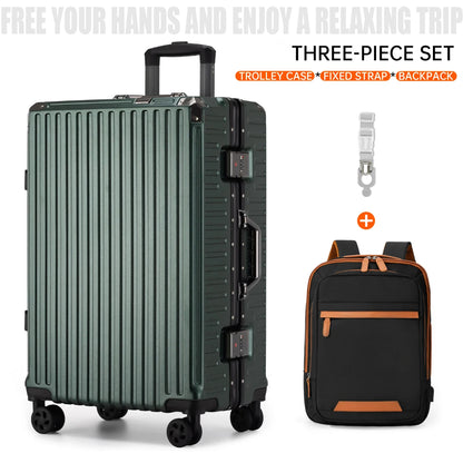Travel Trolley Luggage (Dark Green Suit)