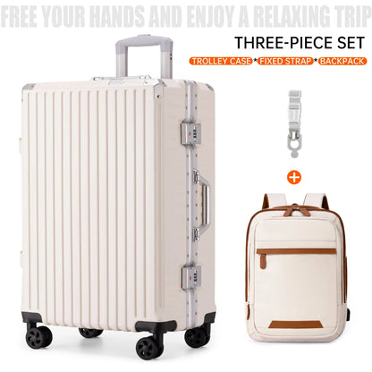 Travel Trolley Luggage (White Suit)