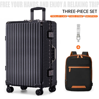 Travel Trolley Luggage (Black Suit)