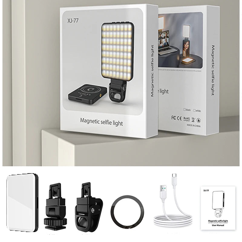 Magnetic Mini LED Ring Light for Travel
