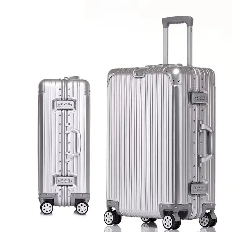 Travel Suitcase Rolling Luggage (Silver)