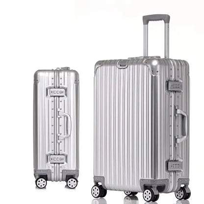 Travel Suitcase Rolling Luggage (Silver)