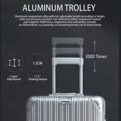 Travel Suitcase Rolling Luggage (Silver)